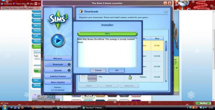 kiegészítés a Sims-ban 3